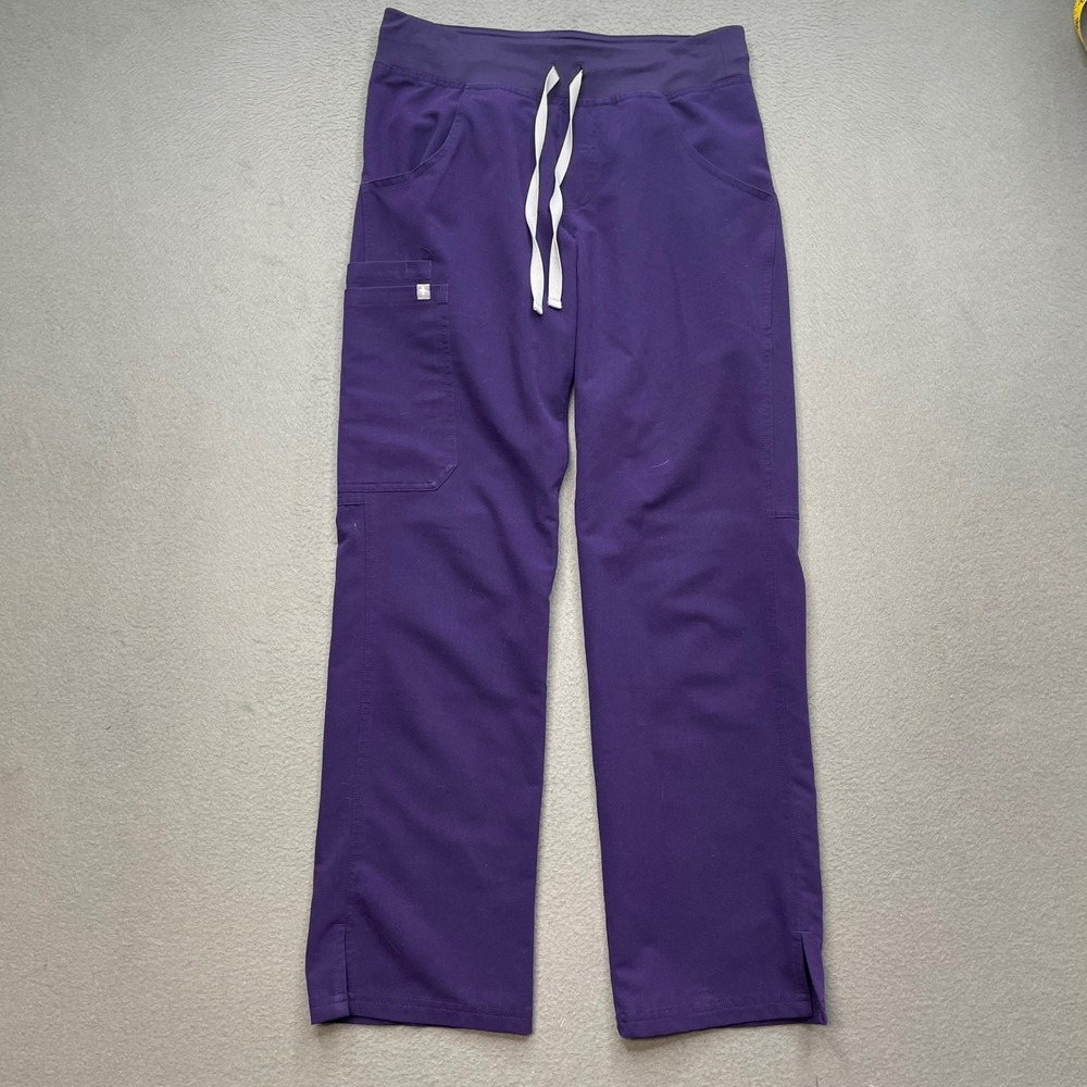 Figs Women Scrub Pants Polyester Rayon XS Petite Purple Medical T21004P